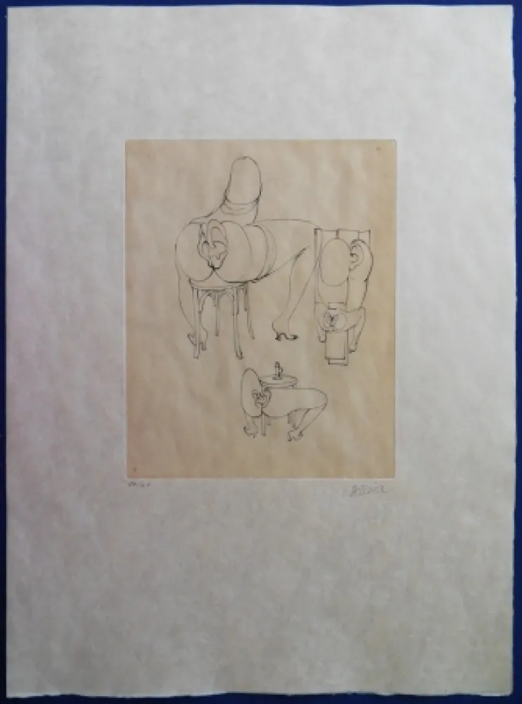 版画 Bellmer - Elle s'est assise