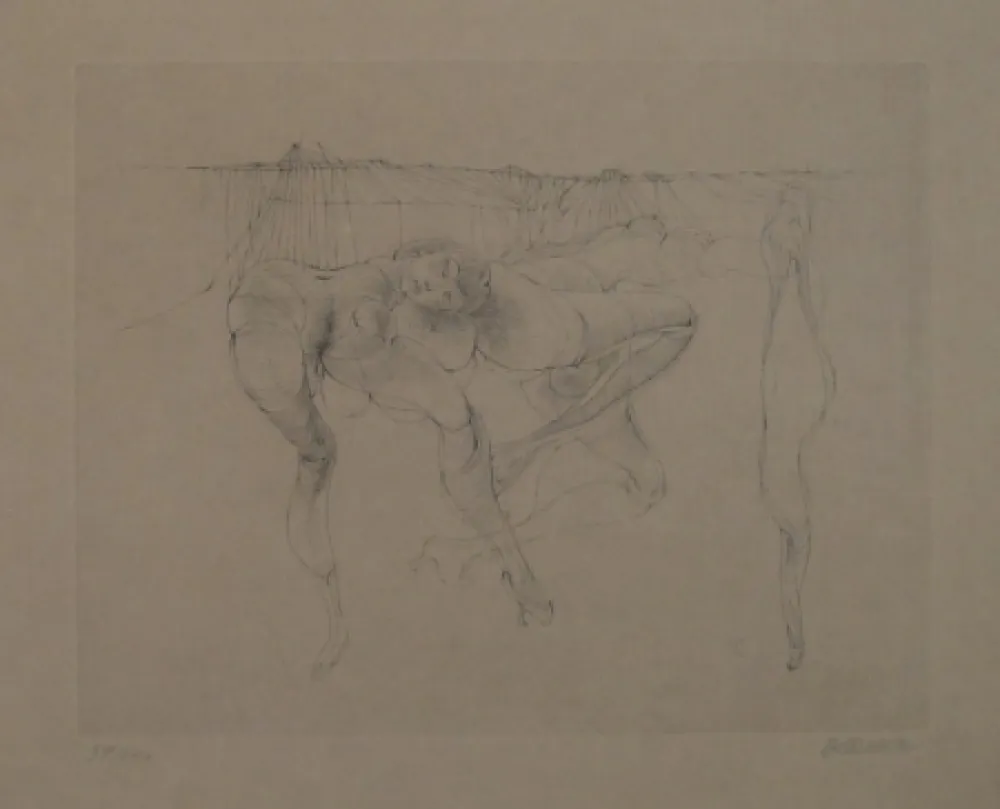版画 Bellmer - Erotische Szene