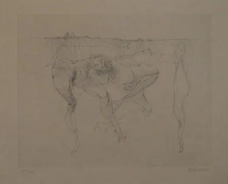 版画 Bellmer - Erotische Szene