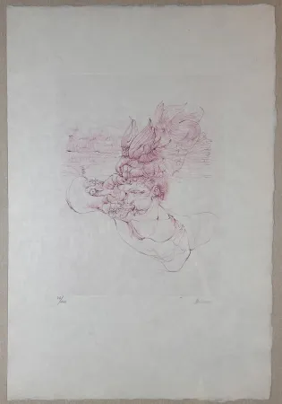 版画 Bellmer - Femme au Chapeau D'Oisseau