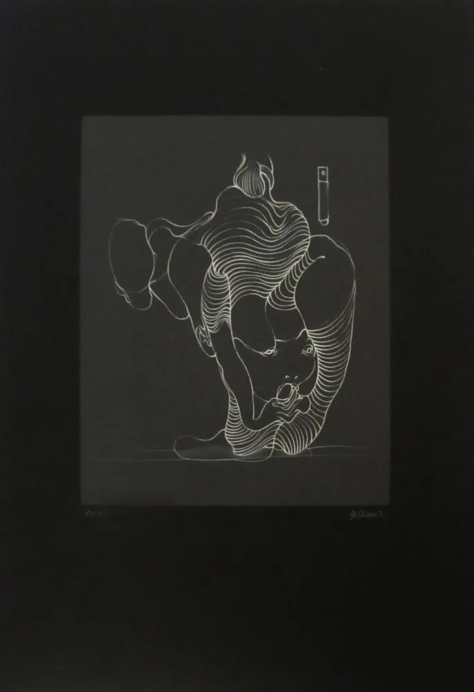 蚀刻版画 Bellmer - Femme avalant un serpent