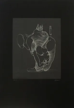 蚀刻版画 Bellmer - Femme avalant un serpent