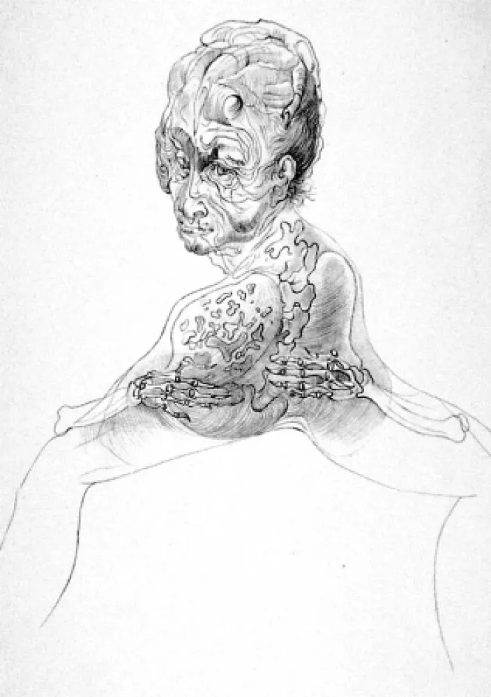 石版画 Bellmer - La morte