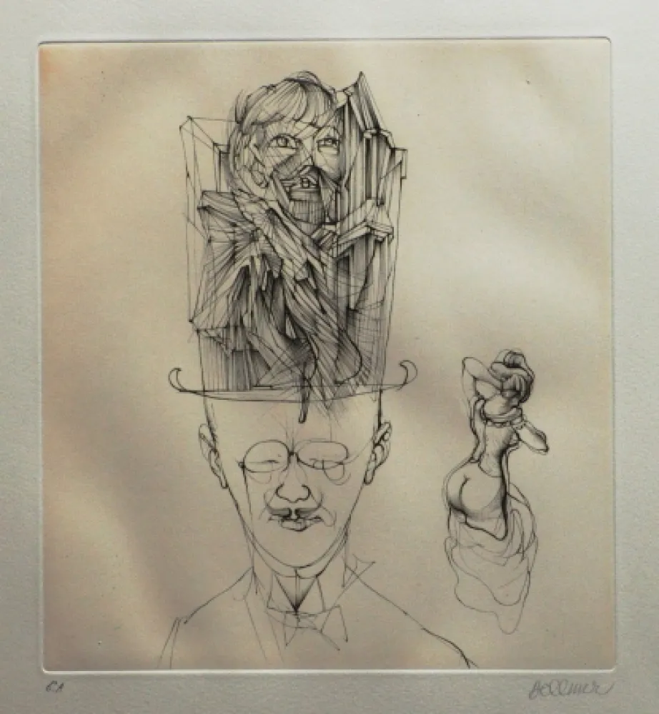 蚀刻飞尘法 Bellmer - L'homme au chapeau melon