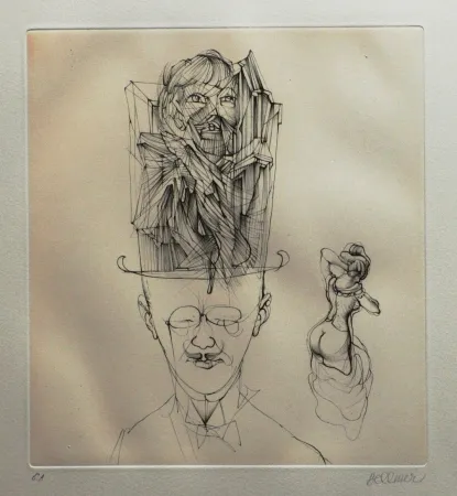 蚀刻飞尘法 Bellmer - L'homme au chapeau melon