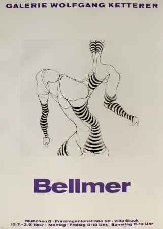 版画 Bellmer - Liegende in Strümpfen