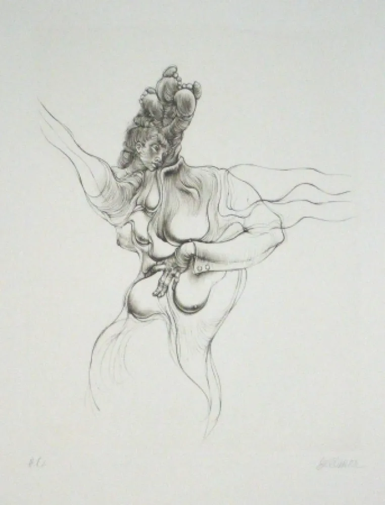 蚀刻飞尘法 Bellmer - Sans titre