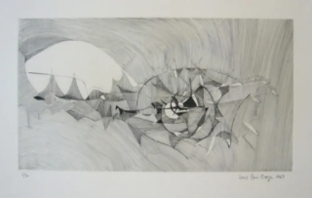 版画 Berge - Quadrige