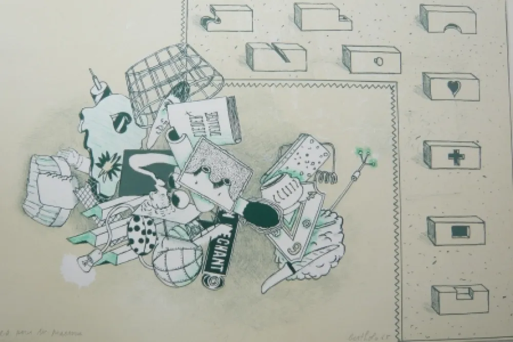 石版画 Bertholo - Sans titre