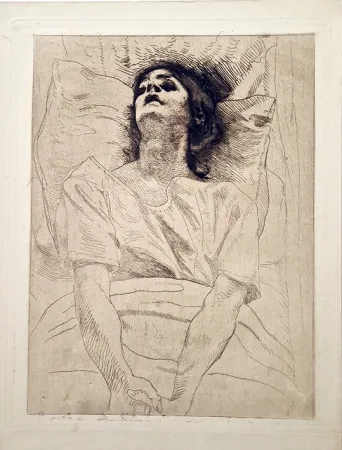 蚀刻版画 Besnard - La morte