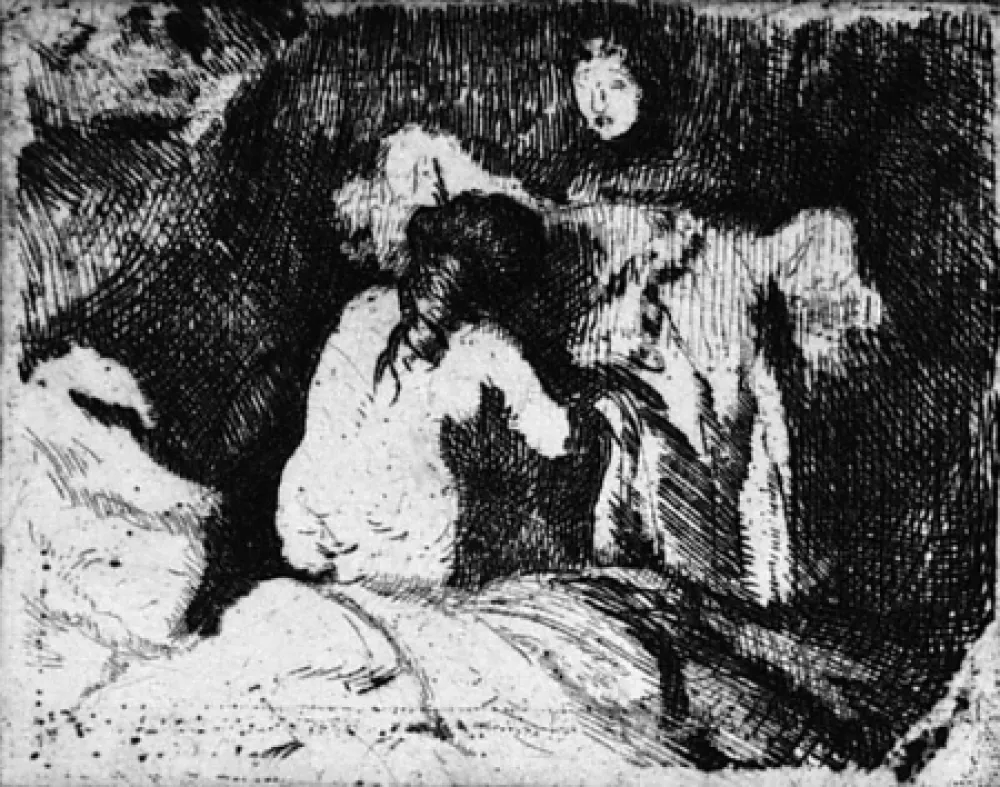 蚀刻版画 Besnard - Le lever