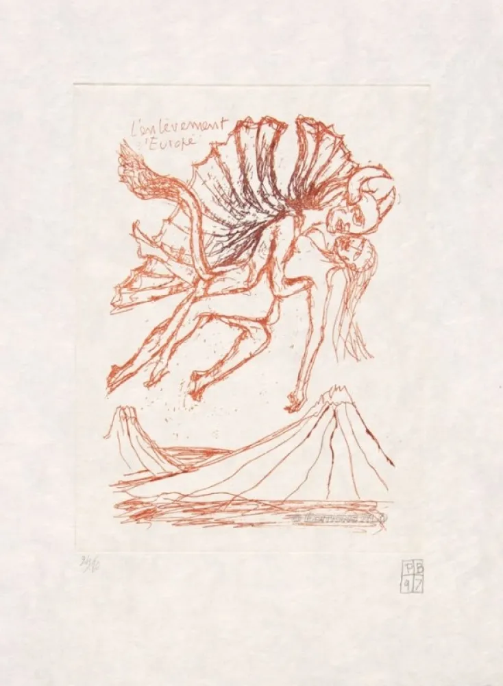 蚀刻版画 Bettencourt - L'enlèvement d'Europe + Livre