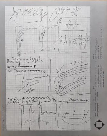 胶版印刷 Beuys - „6. Montagabend. Celtic +~~~~ Aktion Joseph Beuys und Henning Christiansen“, 1971.