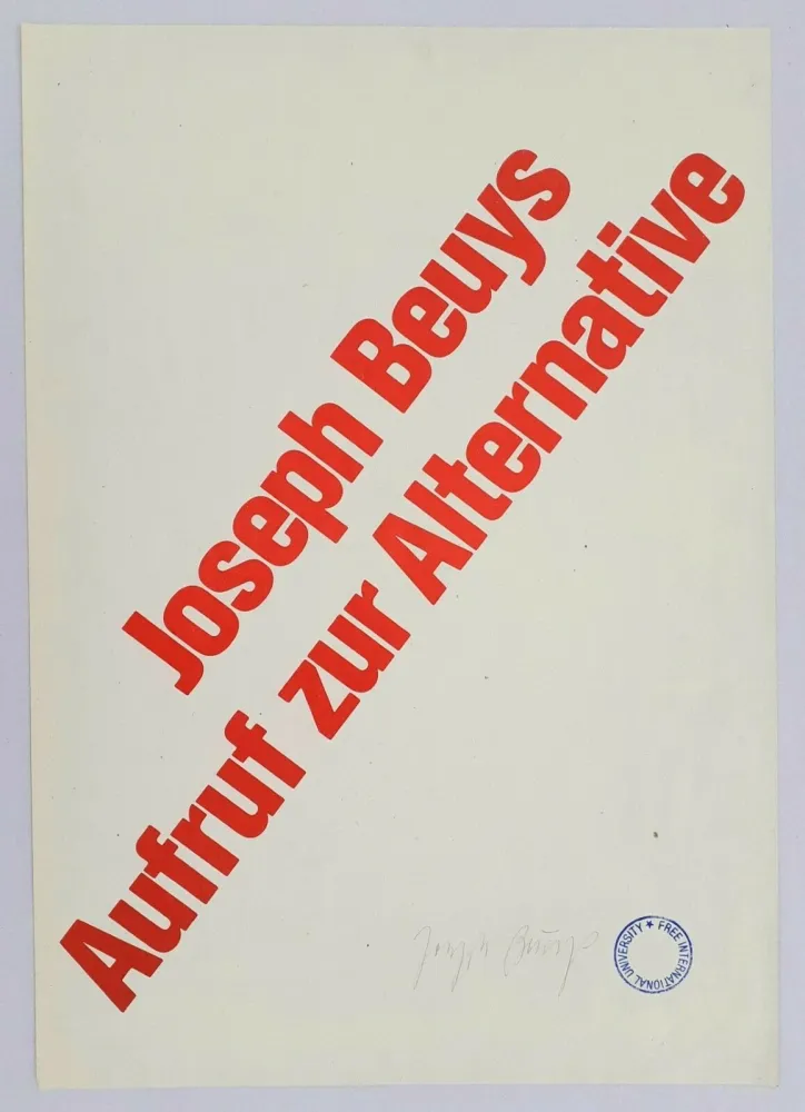 石版画 Beuys - Aufruf zur Alternative