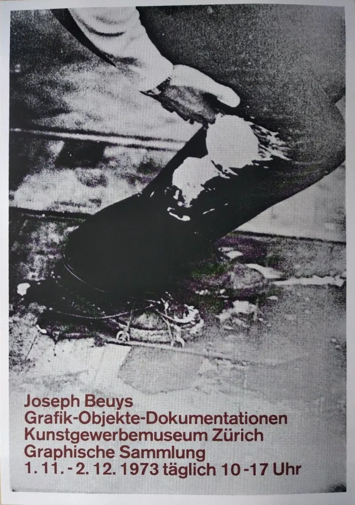 丝网印刷 Beuys - „Joseph Beuys. Grafik-Objekte-Dokumentationen. Kunstgewerbemuseum Zürich. Graphische Sammlung. 1.11.-  2.12.1973 täglich 10-17 Uhr“.