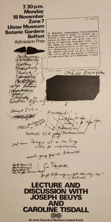 胶版印刷 Beuys - „Lecture and discussion with Joseph Beuys and Caroline Tisdall.“, 1974.