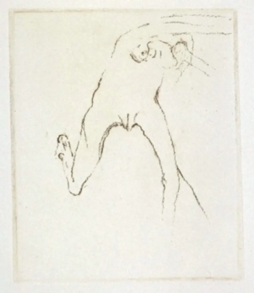 版画 Beuys - Schwurhand: Frau rennt weg mit Gehirn 