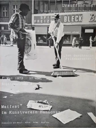 胶版印刷 Beuys - „Uraufführung! Filme von KP Brehmer u. J. Böttcher über die Beuys-Aktion 'Ausfegen'