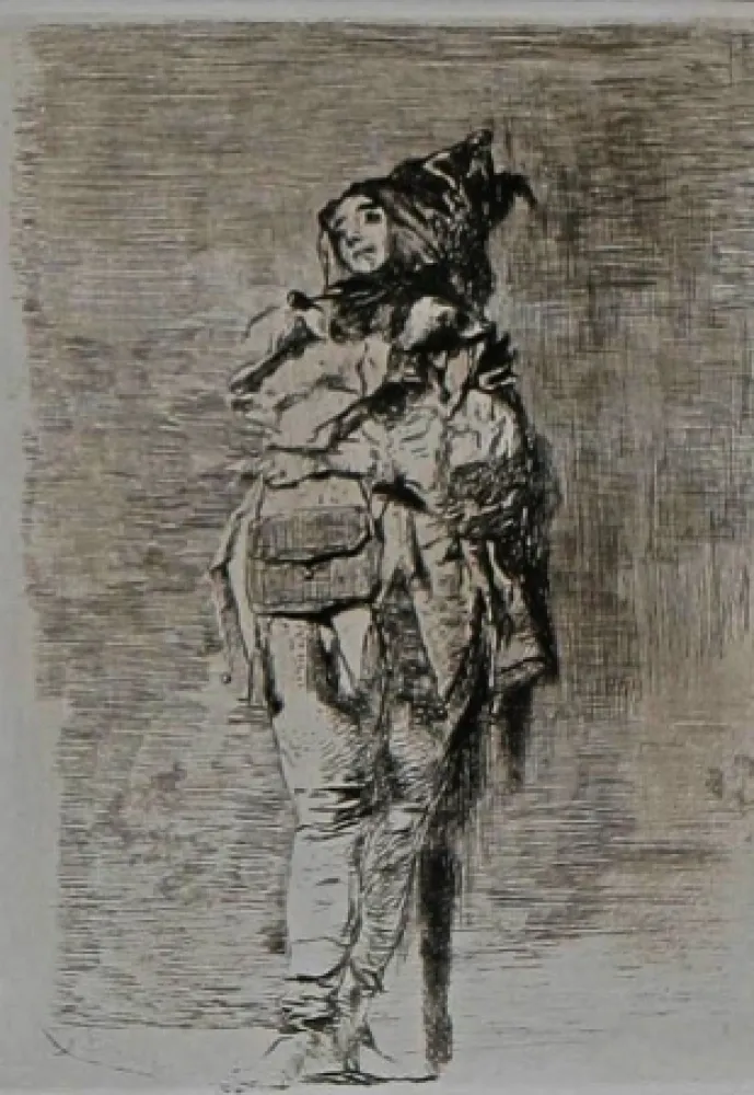 蚀刻版画 Bianchi - Pagliaccio