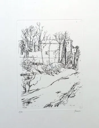 蚀刻版画 Biasion - Paesaggio