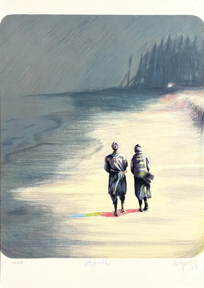 石版画 Bigum - April