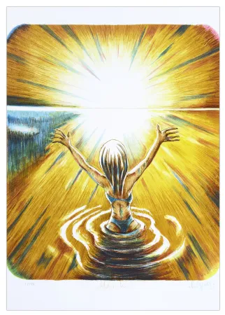 石版画 Bigum - Mars