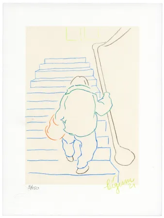 石版画 Bigum - Sans Titre