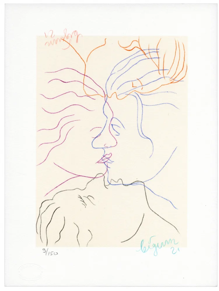 石版画 Bigum - Sans titre