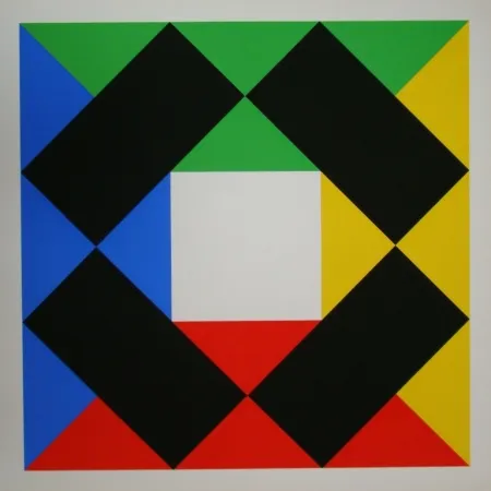 丝网印刷 Bill - Komposition mit weissem Zentrum