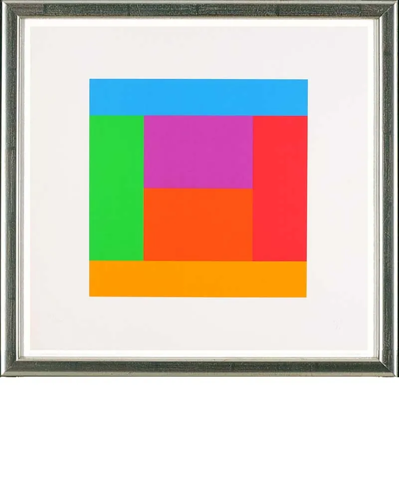 丝网印刷 Bill - O.T., Quadrat in 5 Farben, 1983