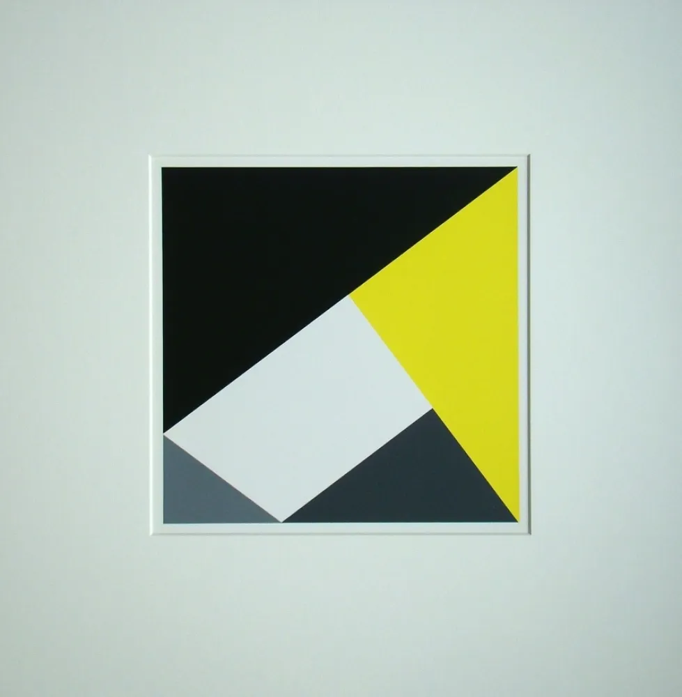 丝网印刷 Bill - Von vier pythagoräischen Dreiecken umschlossenes Weiss