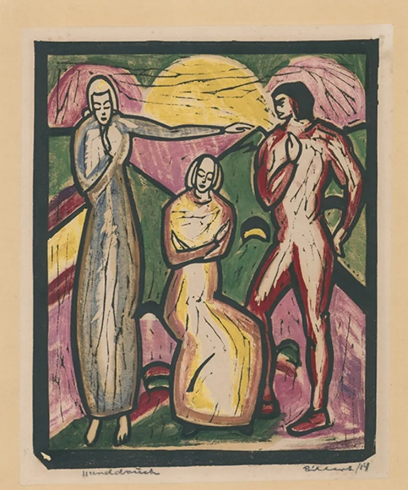 木刻 Billert - Drei Figuren