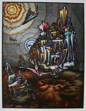 石版画 Birnbaum - Auf einem anderen Stern / On Another Star