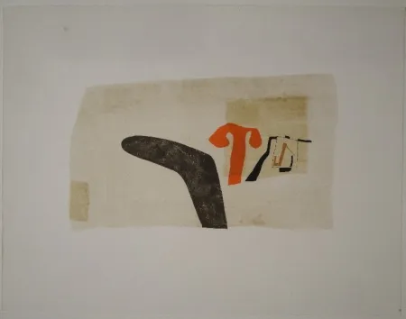 石版画 Bissier - Untitled (Composition)