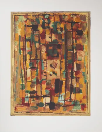 石版画 Bissiere - Composition abstraite