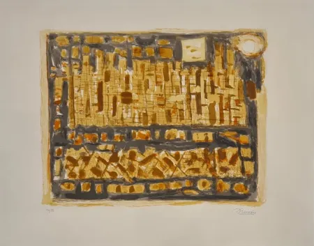 石版画 Bissiere - Le château 