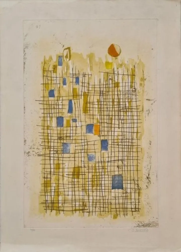 版画 Bissiere - Soleil 