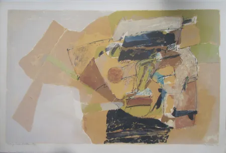 石版画 Bitran - Passage d'ocre et de bleu