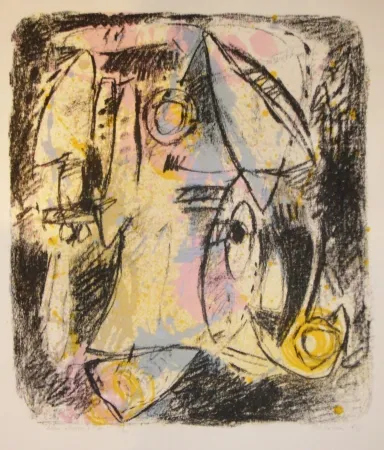 石版画 Bitran - Rose et bleu d'été