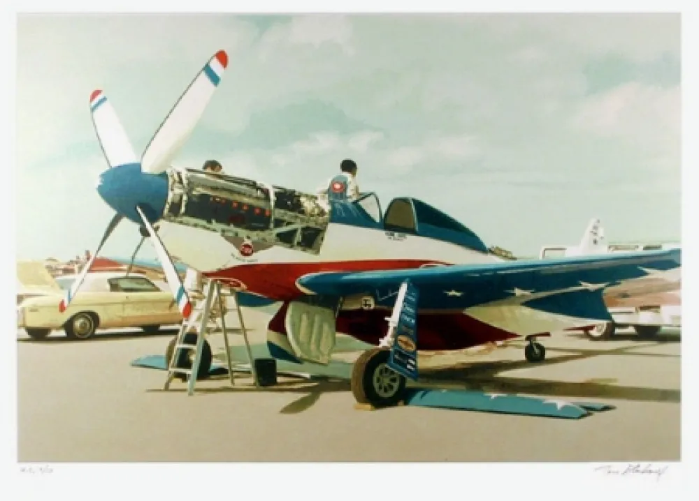 石版画 Blackwell - Red, White & Blue Mustang