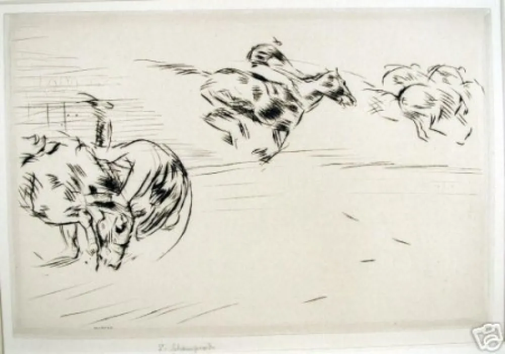 干刻版画 Blampied - The tumble