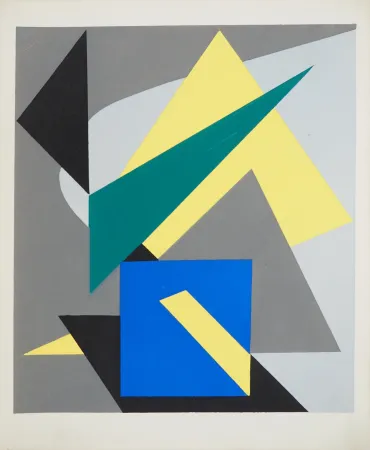 石版画 Bloc - Abstraction géométrique