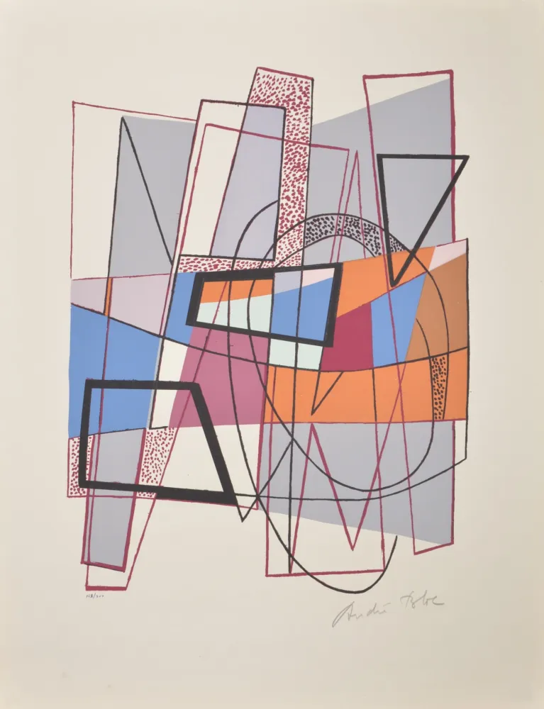 丝网印刷 Bloc - Composition, 1954 - Hand-signed