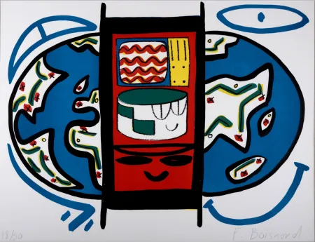 石版画 Boisrond - Mappemonde, 1984 - Hand-signed