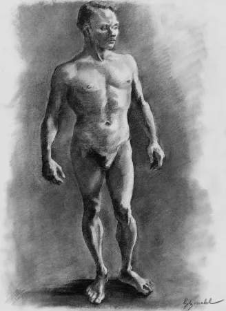 石版画 Bonabel - ELIANE BONABEL / Louis-Ferdinand Céline - Litographie Originale / Original Lithograph - Nu Masculin / Male Nude - 1938