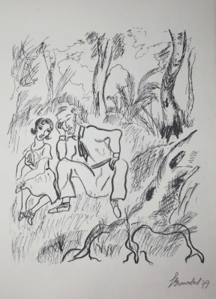 版画 Bonabel - Louis-Ferdinand Céline - Gravure Originale - Voyage au Bout de la Nuit