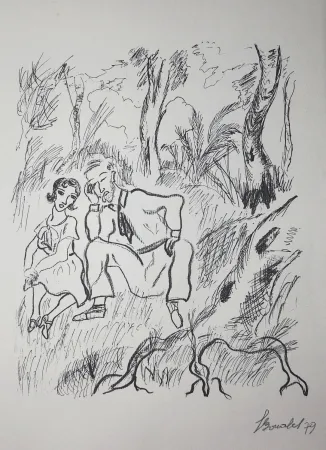 版画 Bonabel - Louis-Ferdinand Céline - Gravure Originale - Voyage au Bout de la Nuit