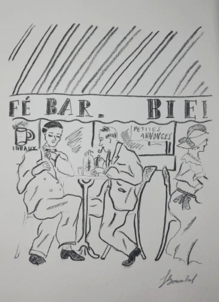 版画 Bonabel - Louis-Ferdinand Céline - Gravure Originale - Voyage au Bout de la Nuit