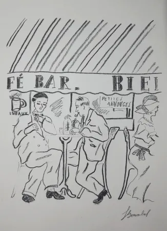 版画 Bonabel - Louis-Ferdinand Céline - Gravure Originale - Voyage au Bout de la Nuit