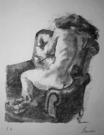 石版画 Bonabel - Louis-Ferdinand Céline - Litographie Originale / Original Lithograph - Autoportrait/Self-portrait -1945